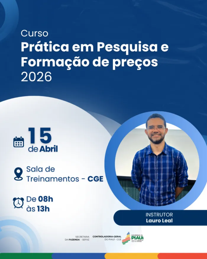 Sefaz-PI abre inscrições para curso sobre pesquisa e formação de preços em contratações públicas