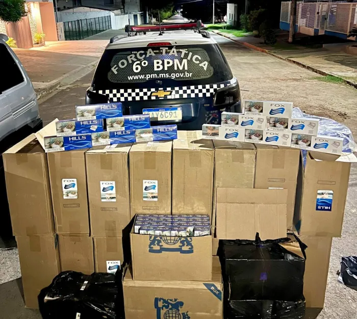 Polícia Militar apreende carga de cigarros contrabandeados em Corumbá