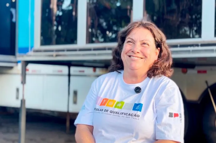 Fabíola Fogaça, moradora de Franca, participou do curso de açougueiro Foto: Divulgação/Governo de SP