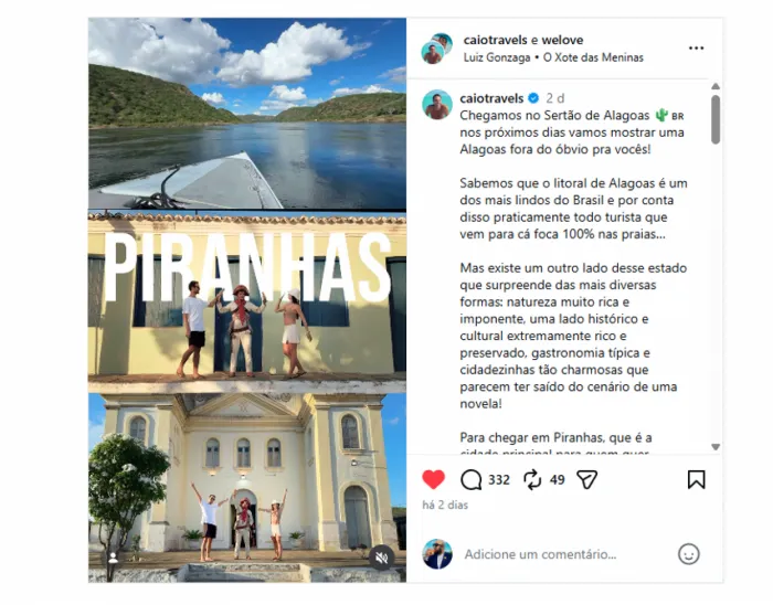 Setur promove Destino Alagoas em ação de marketing com influenciadores digitais