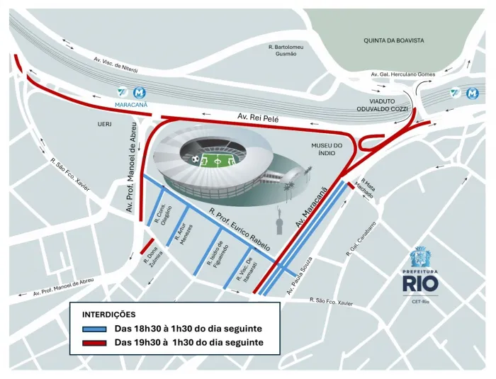 Maracanã terá esquema de trânsito para jogo entre Fluminense e Rivadavia