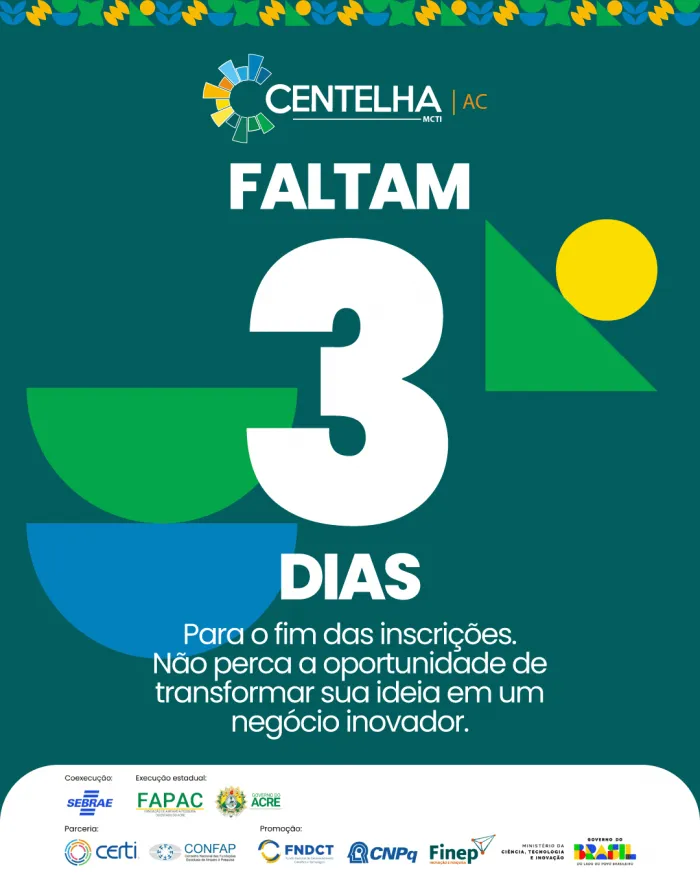 Empreendedores têm até 16 de abril para inscrever suas startups no Programa Centelha