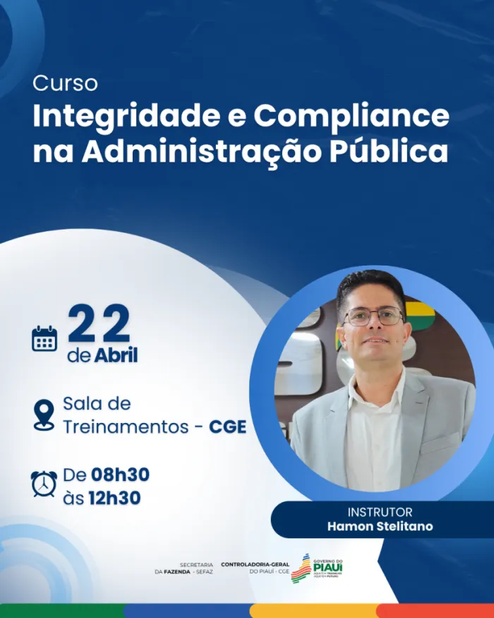 CGE abre inscrições para curso sobre integridade e compliance voltado a servidores estaduais no Piauí