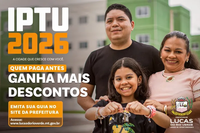 IPTU 2026: Campanha é lançada com desconto para pagamento a vista ou parcelado