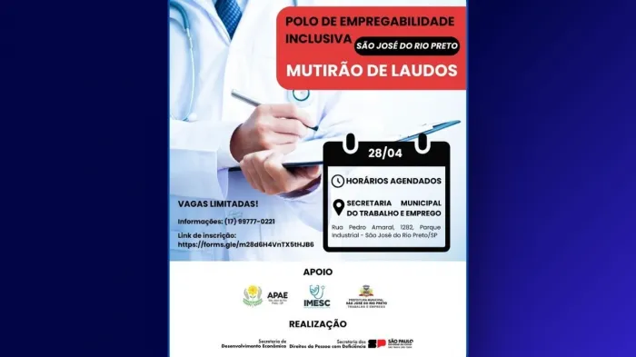 Mutirão de laudos abre inscrições para pessoas com deficiência