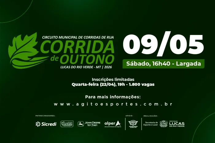 Inscrições para Corrida de Outono abrem na próxima quarta-feira (22)