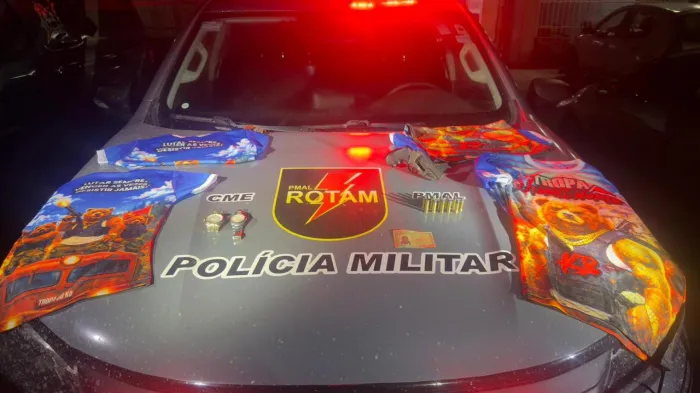 Rotam apreendeu vasto material com símbolos alusivos a uma possível organização criminosa em São Miguel dos Milagres - Ascom SSP