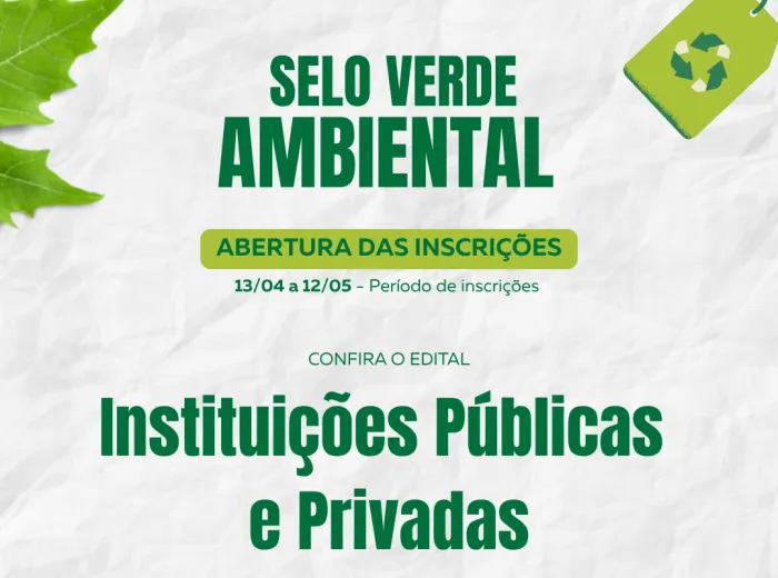 Inscrições para o Selo Verde Ambiental 2026 estão abertas em Alagoas