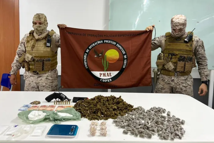 Material apreendido em ação da PM no município de Olivença - Ascom PM-AL