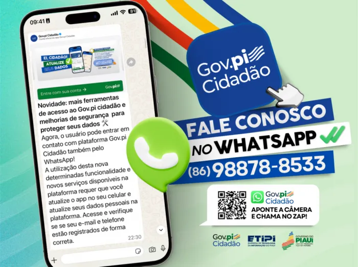 Piauienses já podem acessar serviços do Governo do Estado pelo WhatsApp; saiba como utilizar