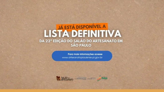 Sudarpi publica lista definitiva dos selecionados para o 22º Salão do Artesanato em São Paulo