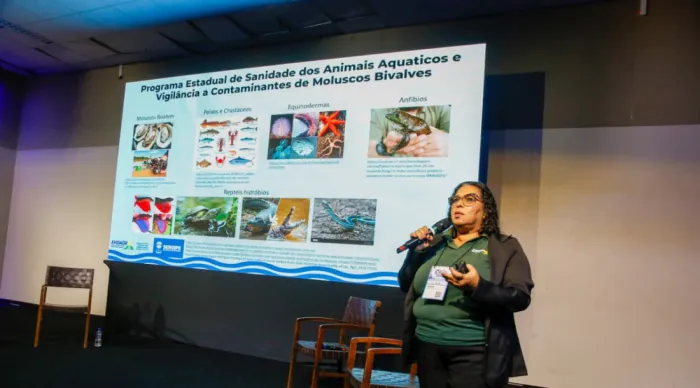 Veterinária da Emdagro destaca importância do cadastramento de produtores de animais aquáticos durante Aquipesc Brasil