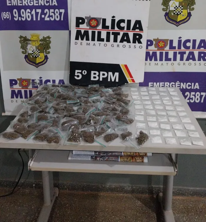 Polícia Militar apreende 151 porções de drogas com motociclista em Tesouro