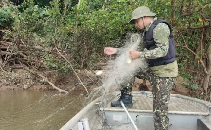 Foram apreendidos cerca de 2,6 mil metros de redes de emalhar e 60 metros de espinhel - Foto: Naturatins/Governo do Tocantins