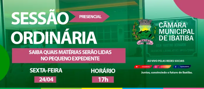 Saiba quais matérias fazem parte do Pequeno Expediente da sessão de hoje (24)