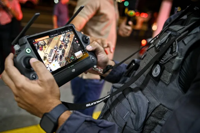 Drones reforçaram atuação dos policiais na operação desta sexta. Foto: Roberto Sungi/Governo Estado SP