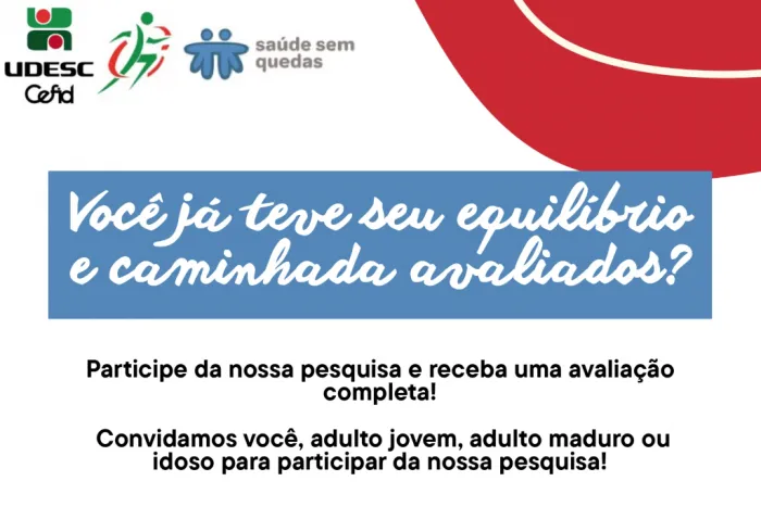 Pesquisa da Udesc Cefid sobre equilíbrio e caminhada abre vagas em Florianópolis para voluntários