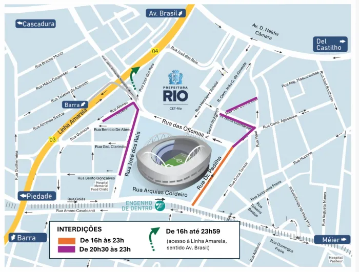 CET-Rio organiza trânsito para Botafogo x Independiente Petrolero, no Engenhão