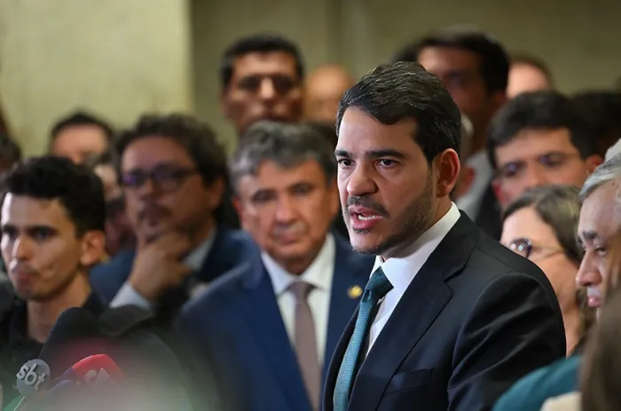 Messias em entrevista coletiva após a derrota no Plenário - Foto: Ton Molina/Agência Senado