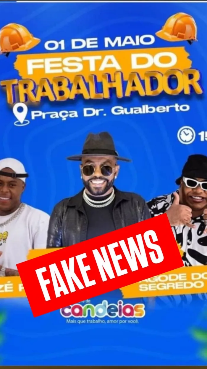 Candeias: Evento para o Dia dos Trabalhadores com logomarca da Prefeitura é Fake News