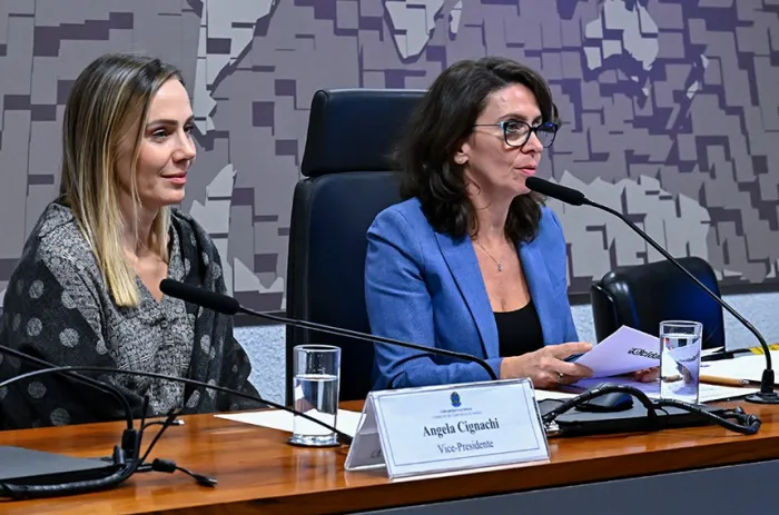 Angela Cignachi e Patrícia Blanco, respectivamente vice-presidente e presidente da CCS - Foto: Andressa Anholete/Agência Senado