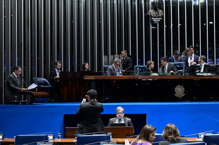 O Plenário do Senado durante a sessão que aprovou o projeto - Foto: Carlos Moura/Agência Senado