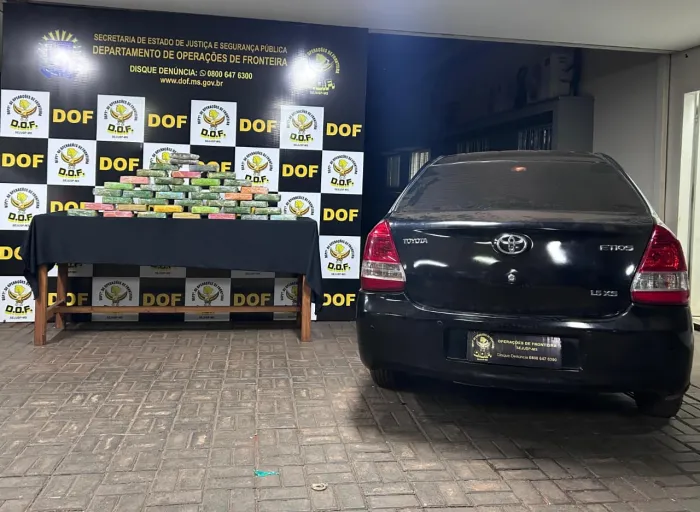 DOF apreende mais de 40 quilos de pasta base de cocaína avaliados em R$ 2,1 milhões