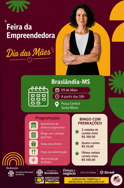 Brasilândia realiza Feira da Empreendedora em homenagem ao Dia das Mães com bingo, show de prêmios e apresentações culturais