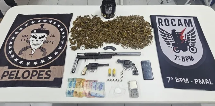 Material apreendido em ação da Polícia Militar - Ascom PM-AL