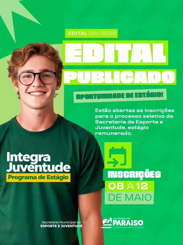 Foto: Reprodução/Prefeitura de Paraíso - TO