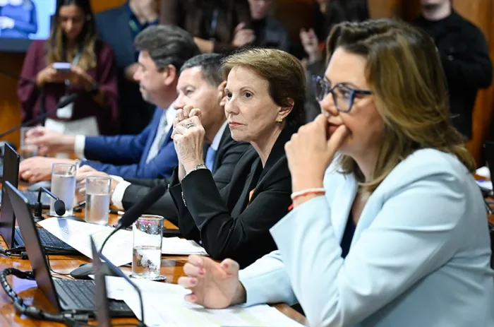 Tereza Cristina (no centro) leu o parecer favorável à proposta, elaborado por Professora Dorinha Seabra - Foto: Andressa Anholete/Agência Senado