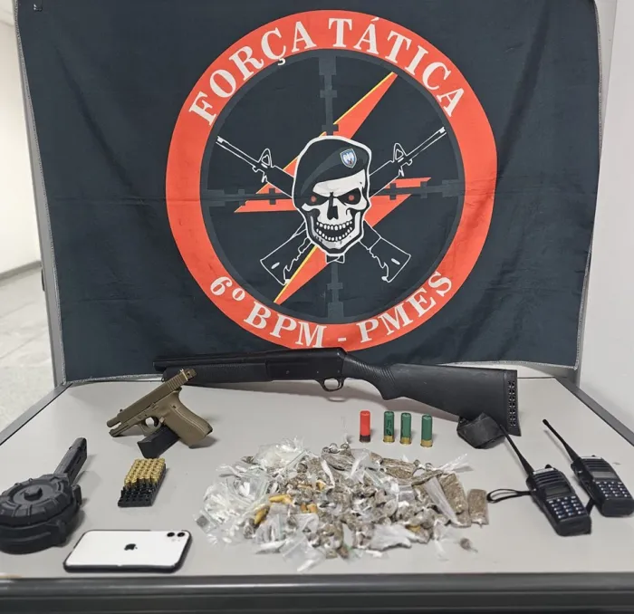 6º BPM realiza apreensões de armas e entorpecentes na Serra