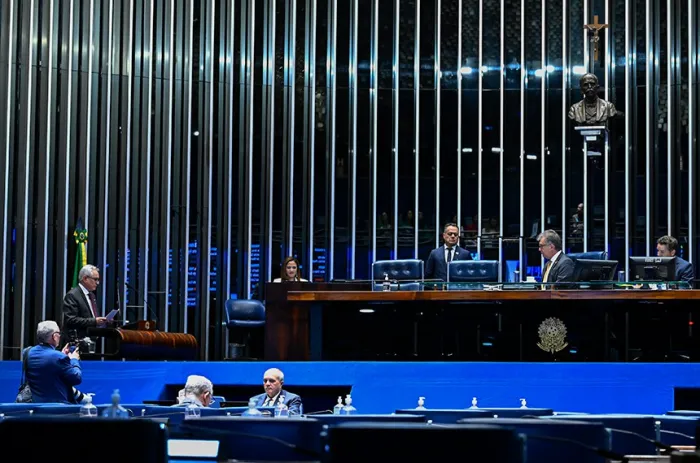 O Plenário do Senado durante a sessão em que foi decidido o adiamento da votação - Foto: Waldemir Barreto/Agência Senado