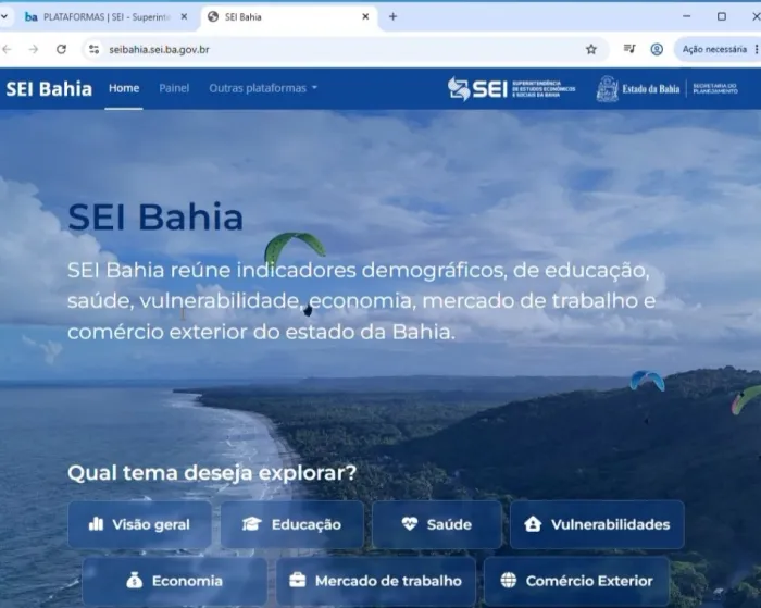 Nova plataforma SEI Bahia facilita acesso a indicadores socioeconômicos do estado