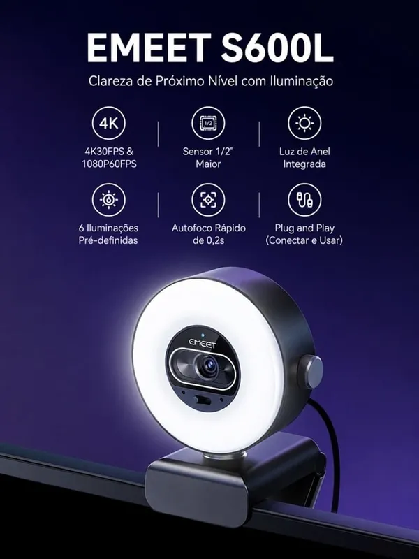 EMEET lança S600L no Brasil para criadores e streamers