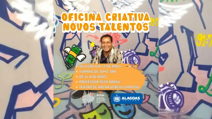 Diteal abre seleção para Oficina Criativa de Novos Talentos no Teatro de Arena Sérgio Cardoso