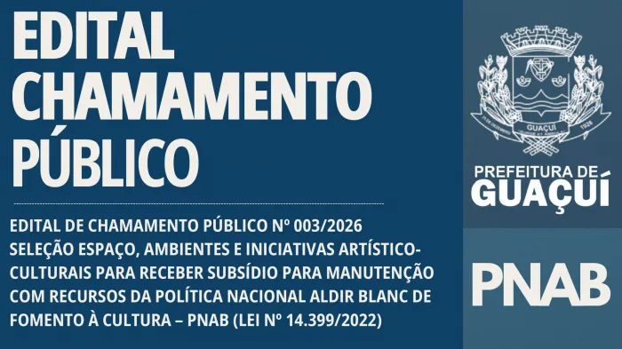 EDITAL DE CHAMAMENTO PÚBLICO Nº 003/2026