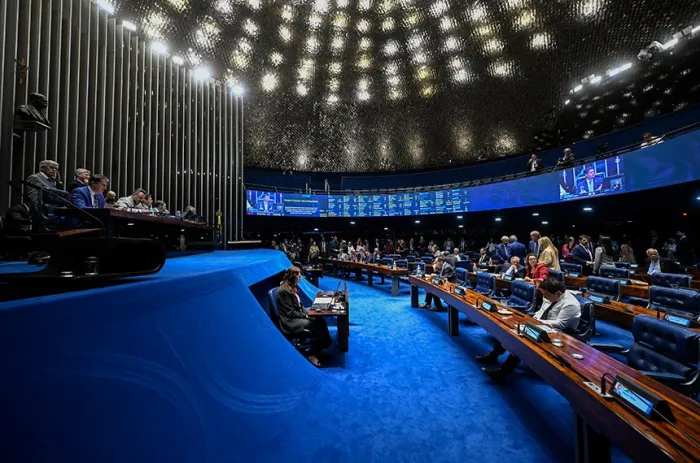 O Plenário do Senado durante a sessão que aprovou a indicação do diplomata - Foto: Carlos Moura/Agência Senado