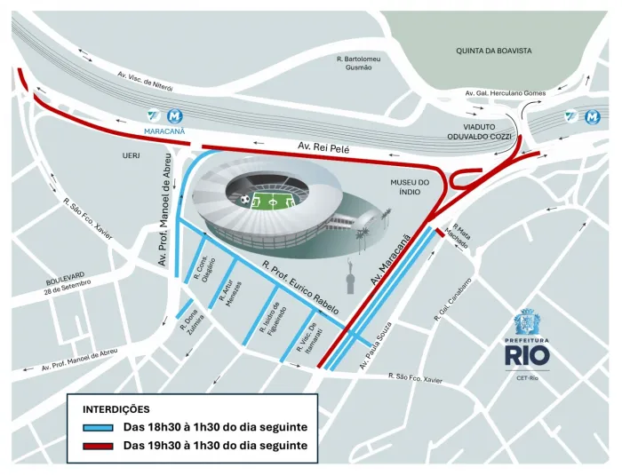 Entorno do Maracanã terá operação de trânsito para Flamengo x Cusco