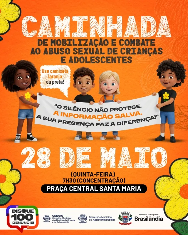 Rede de Proteção realizará caminhada em alusão à Campanha Maio Laranja