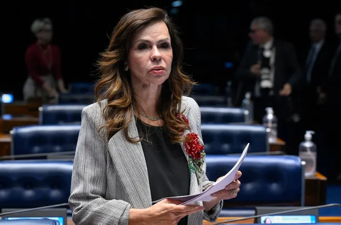 A senadora Professora Dorinha Seabra, durante a sessão que aprovou o piso - Foto: Carlos Moura/Agência Senado