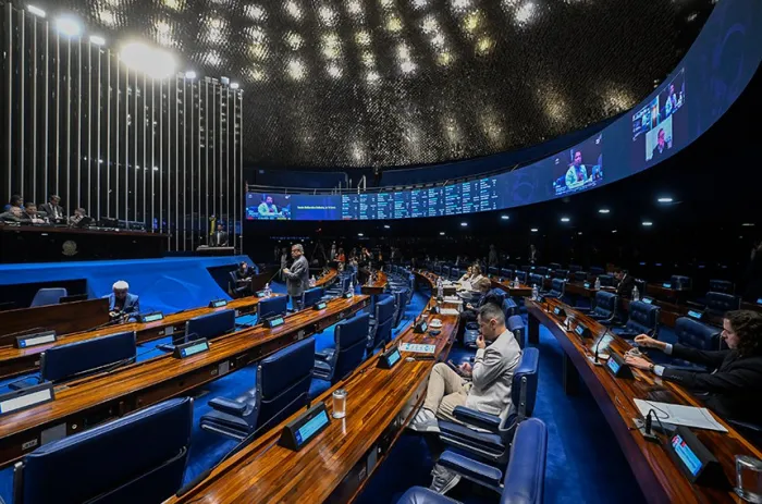 O Plenário do Senado durante a sessão de votações desta quarta-feira - Foto: Carlos Moura/Agência Senado