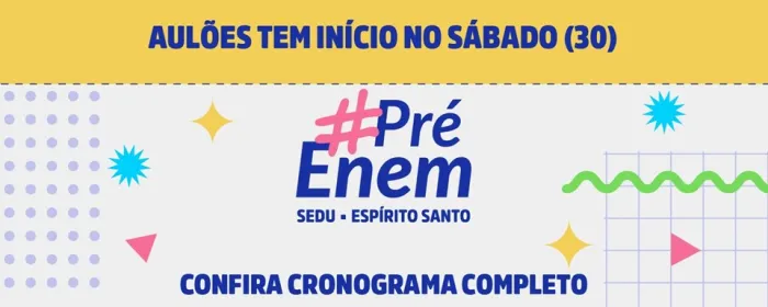 Sedu inicia aulões presenciais do curso preparatório Pré-Enem 2026 neste sábado (30)