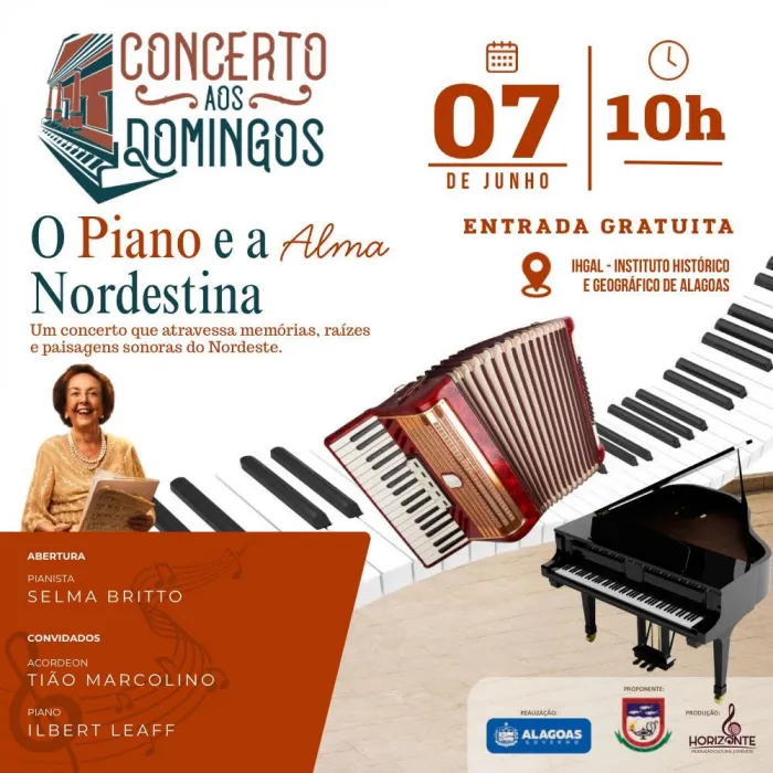 Governo de Alagoas e Instituto Histórico promovem nova edição do Concerto aos Domingos dia 7 de junho