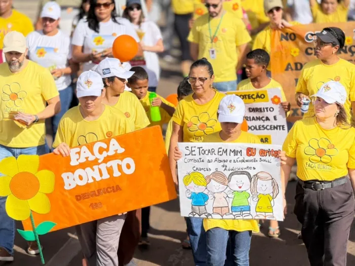 Caminhada do Maio Laranja mobiliza rede de proteção e reforça combate à violência sexual contra crianças e adolescentes em Sinop