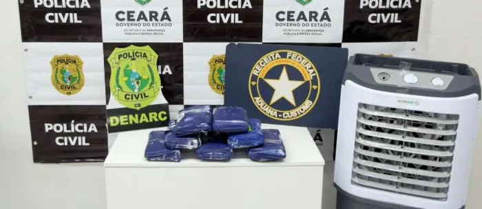 Durante ação integrada, PCCE e Receita Federal apreendem 9 kg de skunk escondidos em ar-condicionado