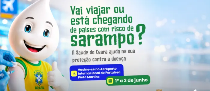 Sesa realiza vacinação contra o sarampo no Aeroporto Internacional de Fortaleza