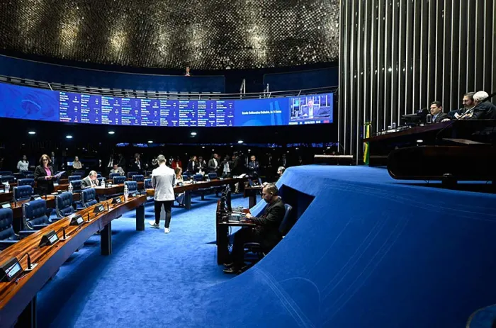 O Plenário do Senado durante as votações desta terça-feira - Foto: Carlos Moura/Agência Senado