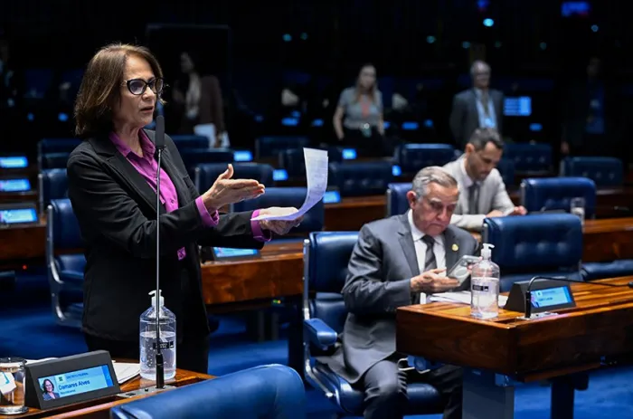 Relatora, Damares agrumentou que resolução sobre aborto extrapola atribuições do Conanda - Foto: Carlos Moura/Agência Senado