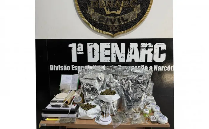 Drogas de alto valor e demais apetrechos apreendidos pela PCTO em Palmas - Foto: PCTO/Governo do Tocantins
